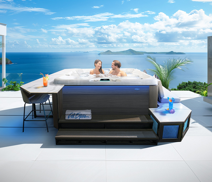 Calspas hot tub being used in a family setting - Paramount